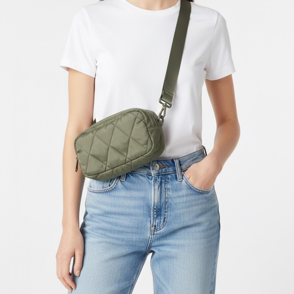 Vera Bradley- Olive Quilted Crossbody Bag-NWT